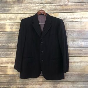 Mario Zegna blazer - navy - pinstripes